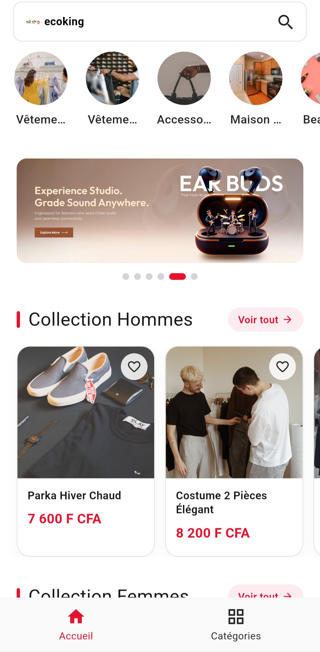 Aperçu Application Mobile EcoKing